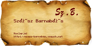 Szász Barnabás névjegykártya