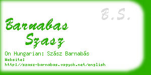barnabas szasz business card