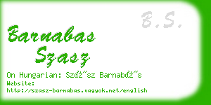 barnabas szasz business card